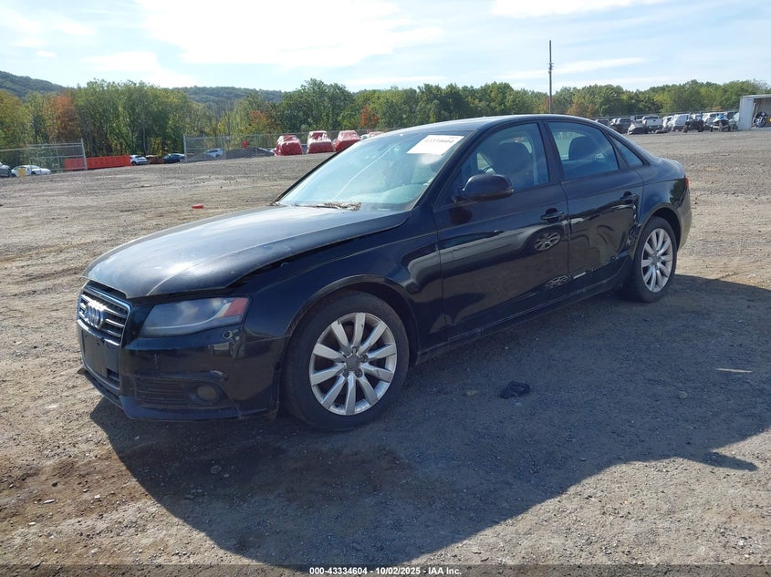 2012 Audi A4 VIN WAUBFAFL0CN013754 IAAI salvage auction — WATER/FLOOD, Salvage Title, sold $400 on 2026-07-16 (photo 2)