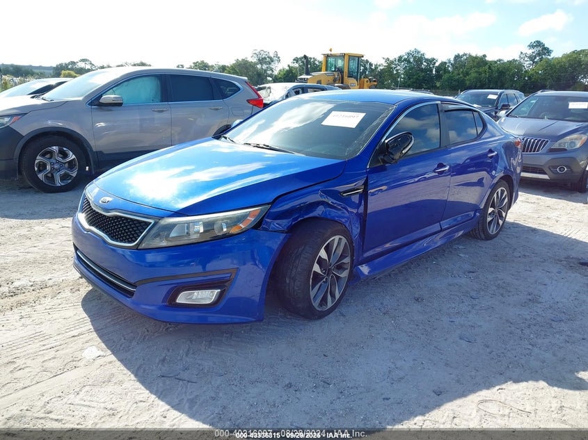 2015 Kia Optima VIN 5XXGR4A77FG474560 IAAI salvage auction — LEFT FRONT, Rebuildable (Florida), sold $500 on 2026-07-22 (photo 2)