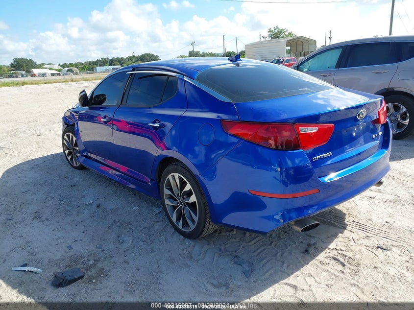 2015 Kia Optima VIN 5XXGR4A77FG474560 IAAI salvage auction — LEFT FRONT, Rebuildable (Florida), sold $500 on 2026-07-22 (photo 3)