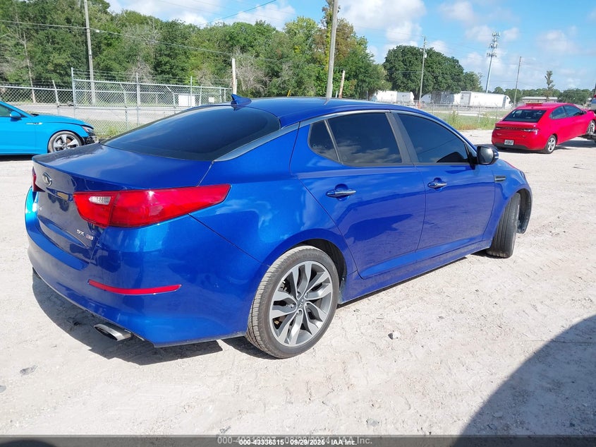 2015 Kia Optima VIN 5XXGR4A77FG474560 IAAI salvage auction — LEFT FRONT, Rebuildable (Florida), sold $500 on 2026-07-22 (photo 4)