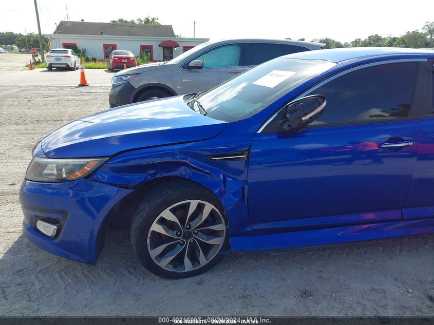 2015 Kia Optima VIN 5XXGR4A77FG474560 IAAI salvage auction — LEFT FRONT, Rebuildable (Florida), sold $500 on 2026-07-22 (photo 6)