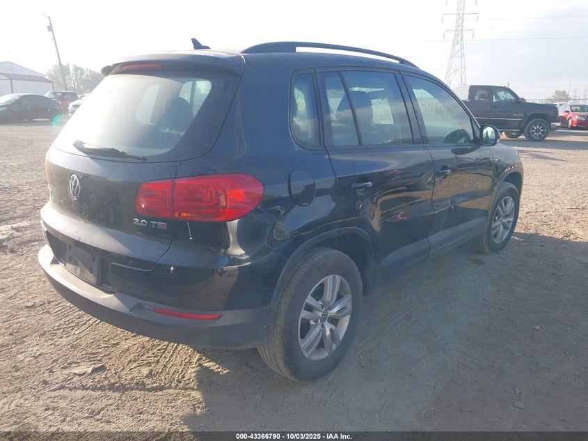 2015 Volkswagen Tiguan VIN WVGAV7AX7FW610991 IAAI salvage auction — LEFT FRONT, Salvage (Indiana), sold $725 on 2026-07-22 (photo 4)