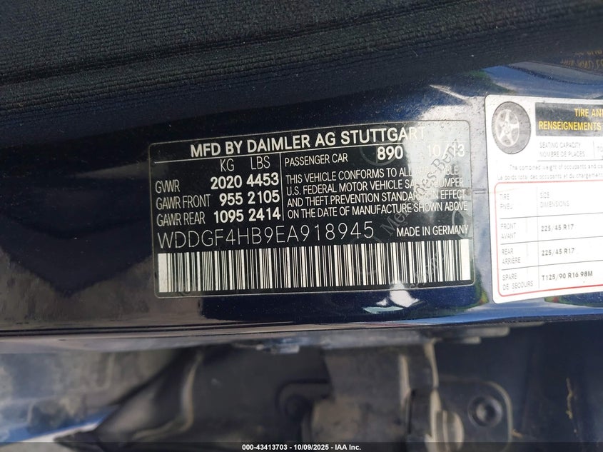 2014 Mercedes-benz C class VIN WDDGF4HB9EA918945 IAAI salvage auction — FRONT END, Other, sold $700 on 2026-07-17 (photo 9)
