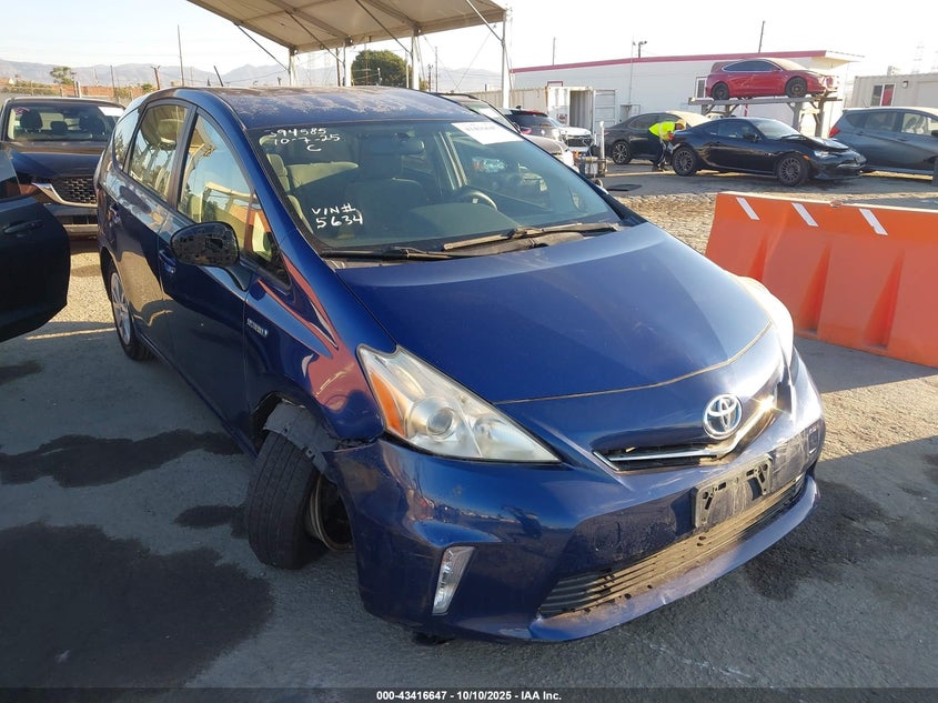 2013 Toyota Prius v VIN JTDZN3EUXD3225634 IAAI salvage auction — THEFT, Salvage (California), sold $1,950 on 2026-07-22 (photo 1)