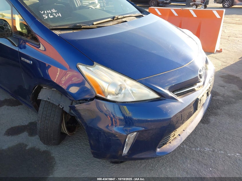 2013 Toyota Prius v VIN JTDZN3EUXD3225634 IAAI salvage auction — THEFT, Salvage (California), sold $1,950 on 2026-07-22 (photo 6)