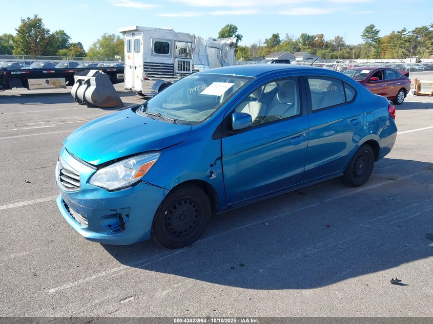 2019 Mitsubishi Mirage VIN ML32F3FJ4KHF15389 IAAI salvage auction — FRONT END, Salvage (Indiana), sold $1,250 on 2026-07-31 (photo 2)
