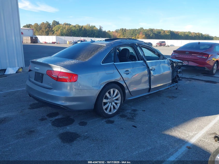 2015 Audi A4 VIN WAUBFAFL6FN014623 IAAI salvage auction — LEFT SIDE, Clear (Indiana), sold $1,000 on 2026-07-16 (photo 4)
