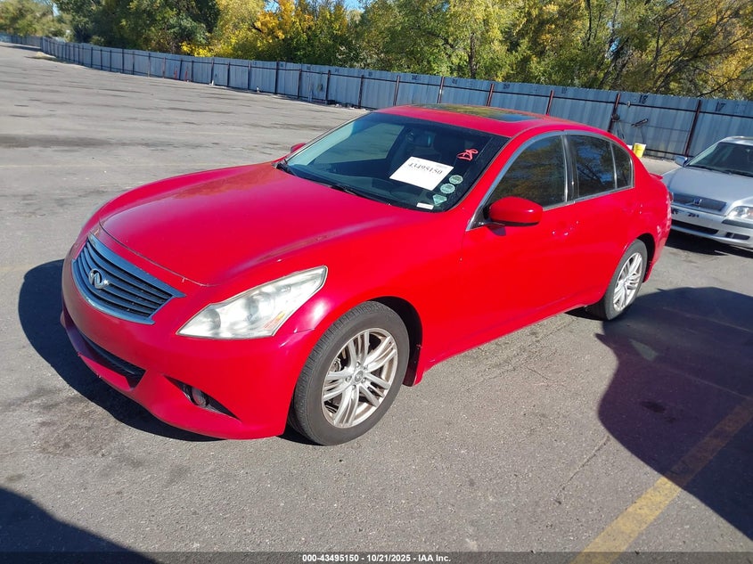 2010 Infiniti G VIN JN1CV6ARXAM458270 IAAI salvage auction — FRONT & REAR, Clear (Montana), sold $25 on 2026-07-23 (photo 2)