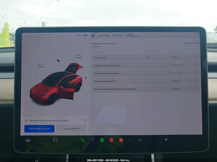 2021 Tesla Model y VIN 5YJYGDEE3MF092447 IAAI salvage auction — RIGHT FRONT, Clear (Tennessee), sold $4,650 on 2026-07-30 (photo 7)