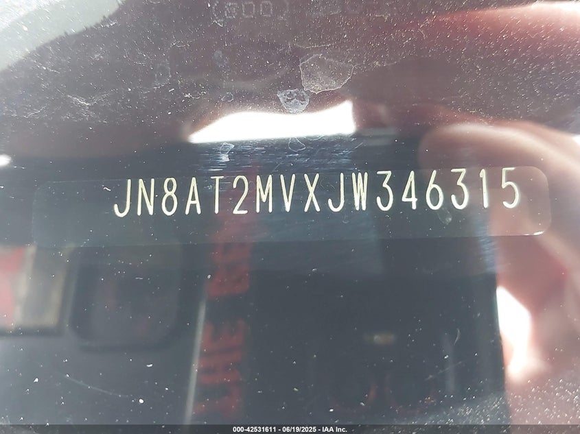 2018 Nissan Rogue VIN JN8AT2MVXJW346315 IAAI salvage auction — SIDE, Salvage Title, sold $3,350 on 2026-07-08 (photo 9)