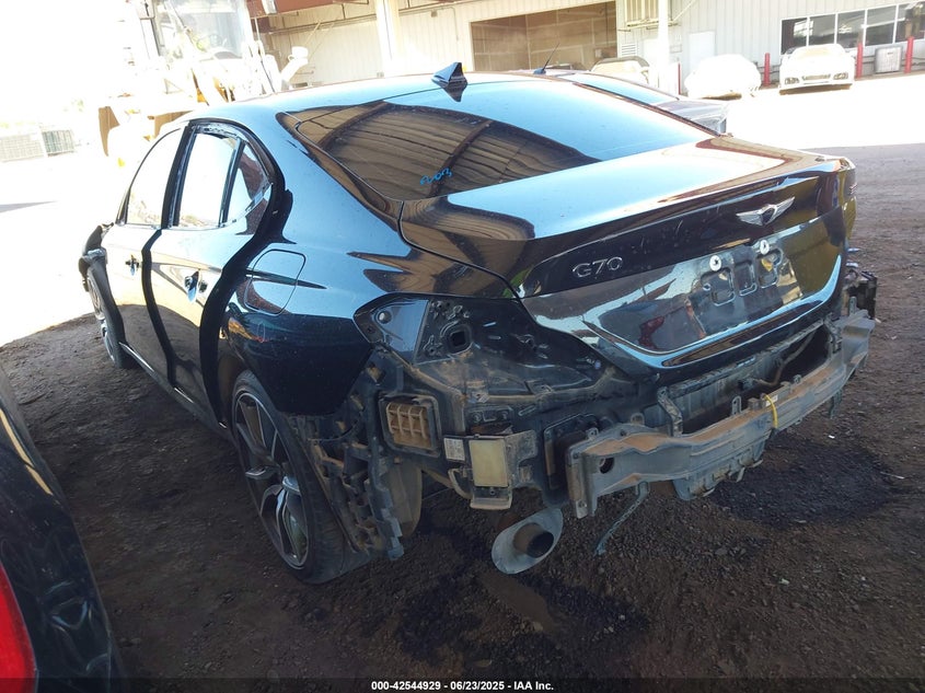 2019 Genesis G70 VIN KMTG34LEXKU033184 IAAI salvage auction — FRONT & REAR, Salvage Title, sold $4,250 on 2026-07-21 (photo 3)