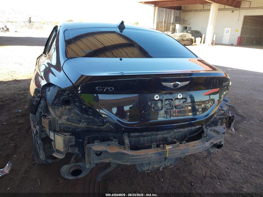 2019 Genesis G70 VIN KMTG34LEXKU033184 IAAI salvage auction — FRONT & REAR, Salvage Title, sold $4,250 on 2026-07-21 (photo 6)