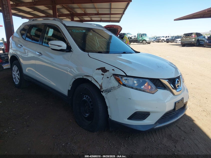 2016 Nissan Rogue VIN KNMAT2MV7GP724153 IAAI salvage auction — LEFT FRONT, Salvage (Arizona), sold $1,350 on 2026-08-02 (photo 1)