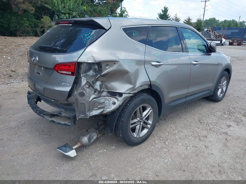 2018 Hyundai Santa fe sport VIN 5XYZTDLBXJG526053 IAAI salvage auction — RIGHT REAR, Salvage (Indiana), sold $2,950 on 2026-07-22 (photo 4)