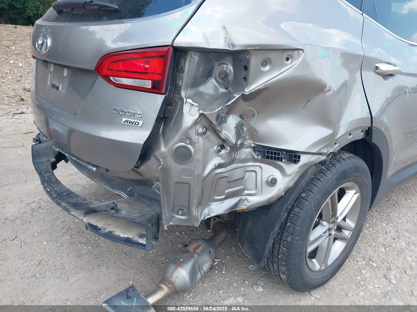 2018 Hyundai Santa fe sport VIN 5XYZTDLBXJG526053 IAAI salvage auction — RIGHT REAR, Salvage (Indiana), sold $2,950 on 2026-07-22 (photo 6)