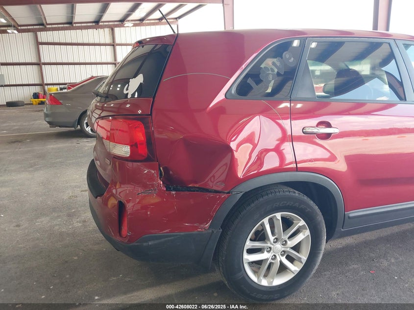 2014 Kia Sorento VIN 5XYKT3A69EG426193 IAAI salvage auction — RIGHT REAR, Salvage (Indiana), sold $1,050 on 2026-07-30 (photo 6)