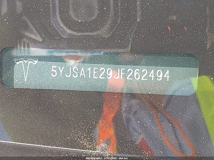 2018 Tesla Model s VIN 5YJSA1E29JF262494 IAAI salvage auction — LEFT SIDE, Salvage (California), sold $4,150 on 2026-07-29 (photo 9)