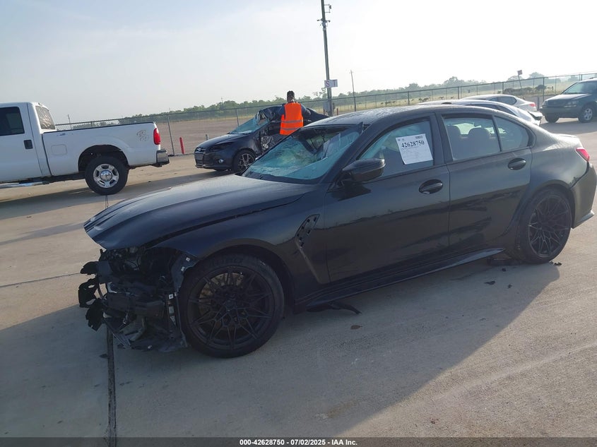 2021 BMW M3 VIN WBS33AY01MFK86175 IAAI salvage auction — Front & Rear, Original (Texas), sold $17,150 on 2025-08-22 (photo 2)