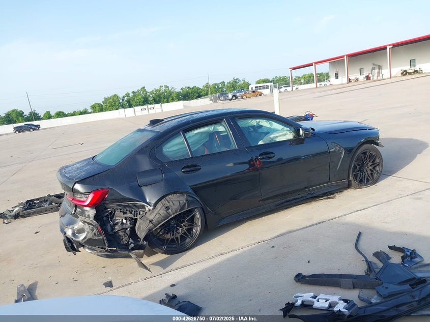 2021 BMW M3 VIN WBS33AY01MFK86175 IAAI salvage auction — Front & Rear, Original (Texas), sold $17,150 on 2025-08-22 (photo 4)