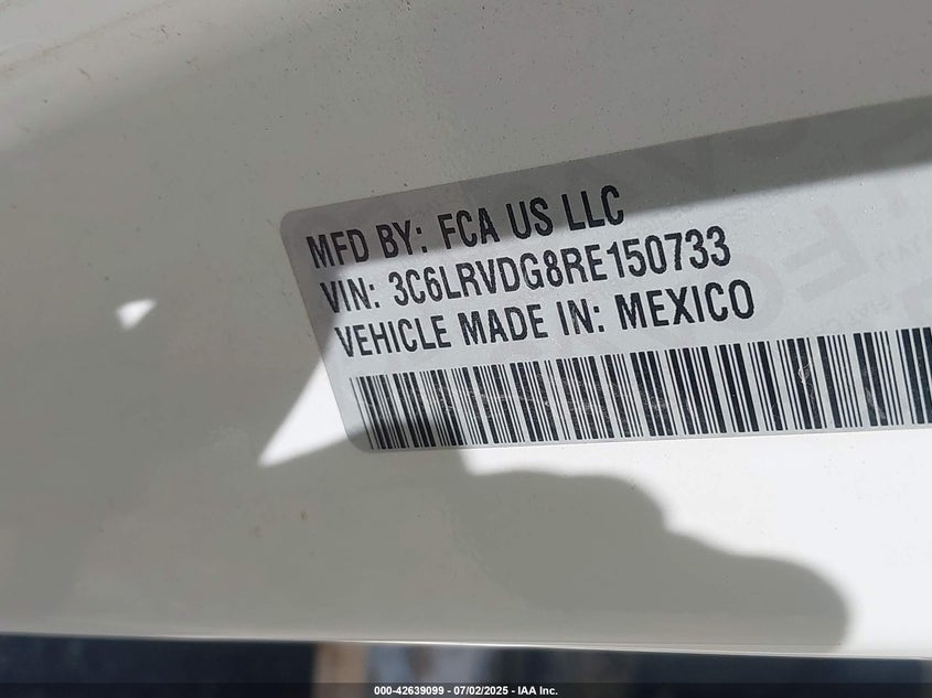 2024 Ram Promaster 2500 VIN 3C6LRVDG8RE150733 IAAI salvage auction — MECHANICAL, Salvage Title, sold $16,750 on 2026-08-18 (photo 9)