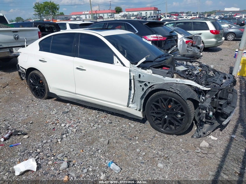 2023 Infiniti Q50 VIN JN1EV7BR8PM540875 IAAI salvage auction — FRONT END, Salvage (Tennessee), sold $4,100 on 2026-07-16 (photo 1)
