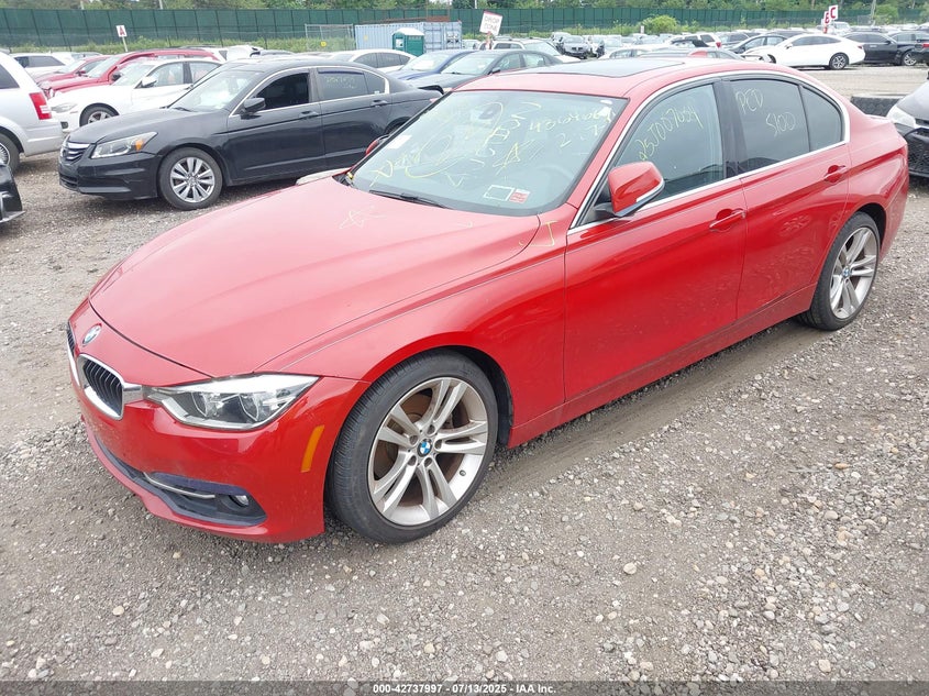 2017 BMW 330i VIN WBA8D9G52HNU59135 IAAI salvage auction — SIDE, Salvage Title, sold $1,450 on 2026-07-21 (photo 2)
