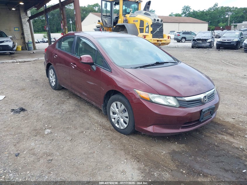 2012 Honda Civic VIN 2HGFB2F58CH501299 IAAI salvage auction — LEFT SIDE, Mv-907A (New York), sold $450 on 2026-07-18 (photo 1)