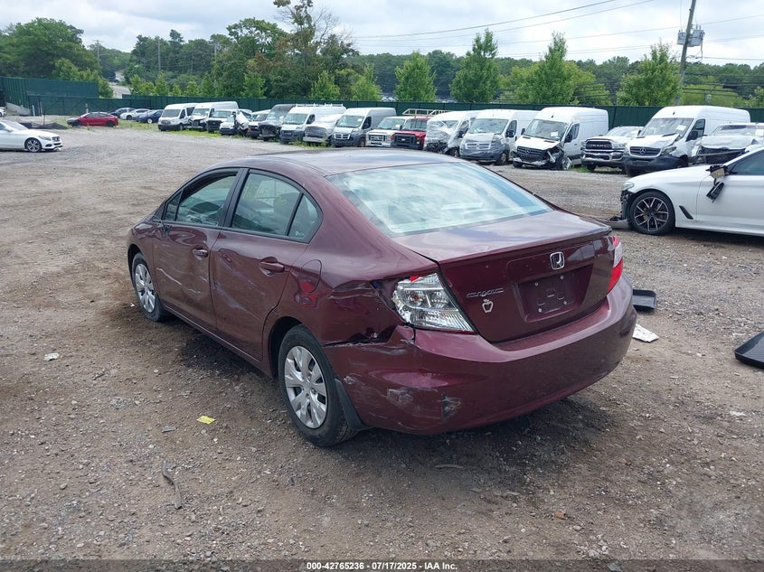 2012 Honda Civic VIN 2HGFB2F58CH501299 IAAI salvage auction — LEFT SIDE, Mv-907A (New York), sold $450 on 2026-07-18 (photo 3)