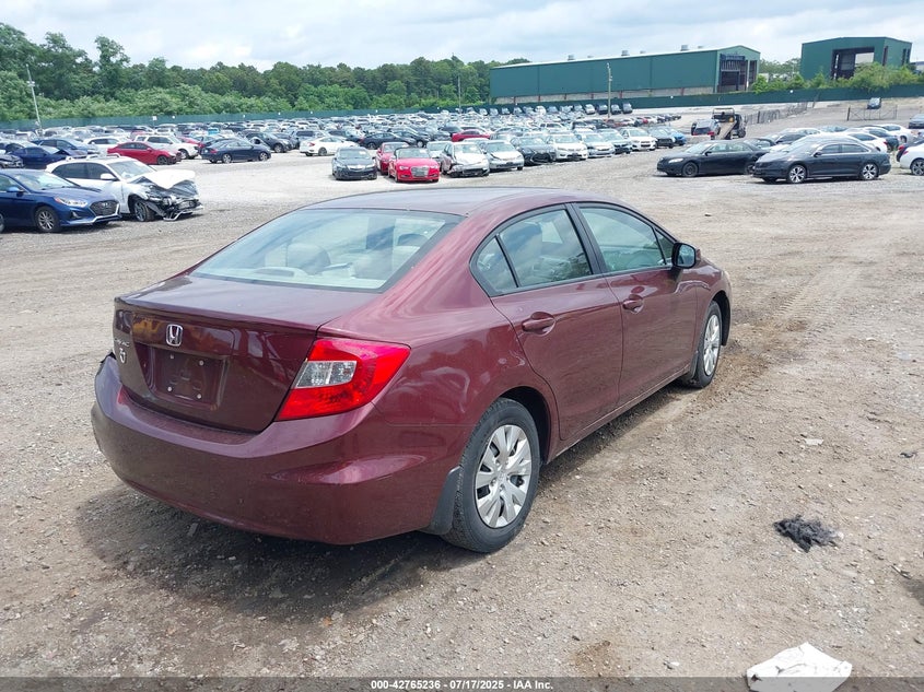 2012 Honda Civic VIN 2HGFB2F58CH501299 IAAI salvage auction — LEFT SIDE, Mv-907A (New York), sold $450 on 2026-07-18 (photo 4)