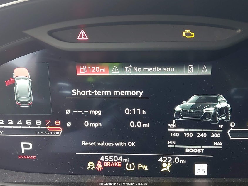 2021 Audi Rs6 avant VIN WUA1CBF20MN900439 IAAI salvage auction — FRONT END, Salvage Title, sold $36,450 on 2026-07-30 (photo 7)