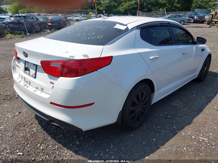 2015 Kia Optima VIN KNAGM4A76F5536613 IAAI salvage auction — UNKNOWN, Salvage Title, sold $75 on 2026-07-21 (photo 4)