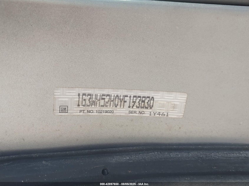 2000 Oldsmobile Intrigue VIN 1G3WH52H0YF193830 IAAI salvage auction — LEFT FRONT, Bill Of Sale (Tennessee), sold $200 on 2026-07-30 (photo 9)