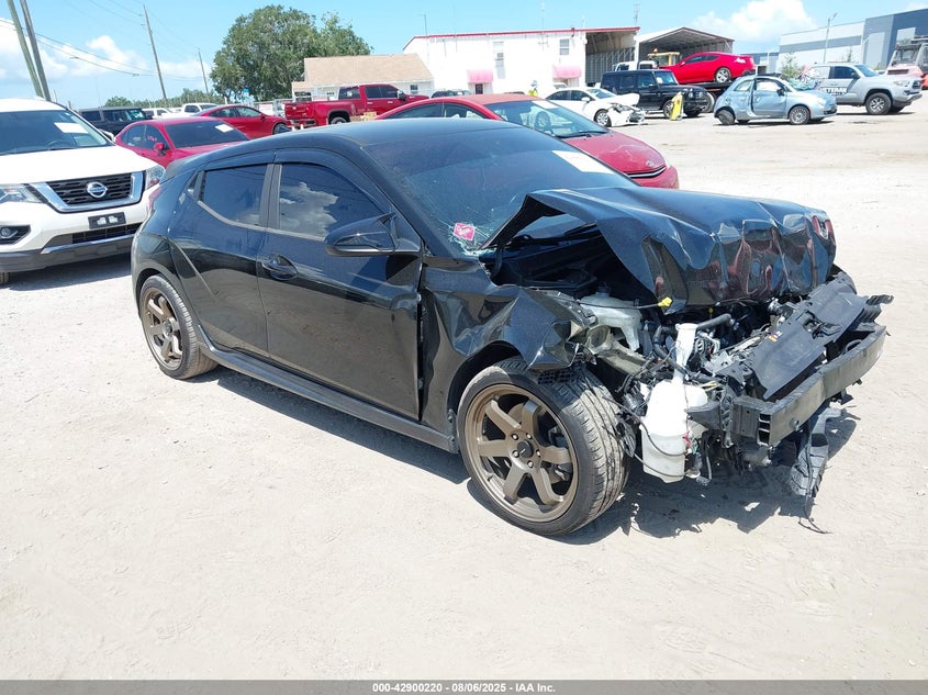 2019 Hyundai Veloster VIN KMHTH6AB1KU009399 IAAI salvage auction — FRONT END, Certificate Of Destruction (Florida), sold $1,100 on 2026-07-07 (photo 1)