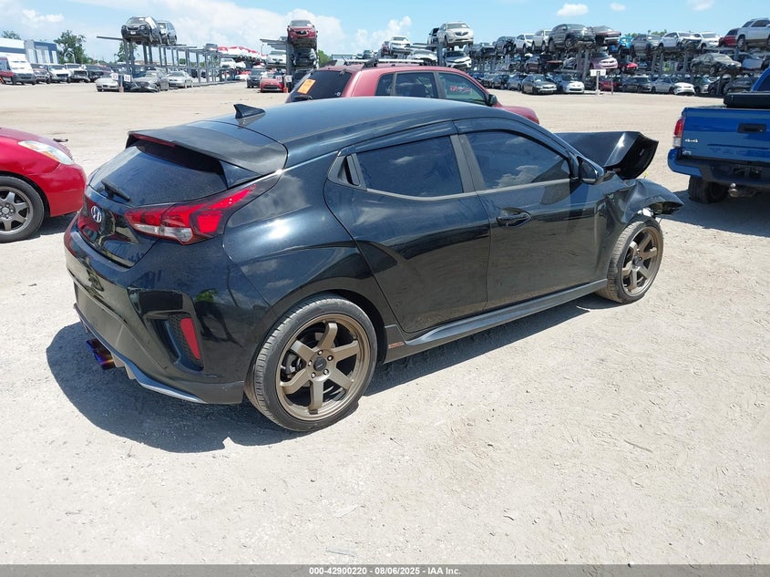 2019 Hyundai Veloster VIN KMHTH6AB1KU009399 IAAI salvage auction — FRONT END, Certificate Of Destruction (Florida), sold $1,100 on 2026-07-07 (photo 4)
