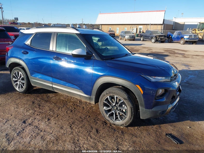 2022 Chevrolet Trailblazer VIN KL79MSSLXNB142752 IAAI salvage auction — REAR END, Clear (Oklahoma), sold $3,800 on 2026-07-08 (photo 1)