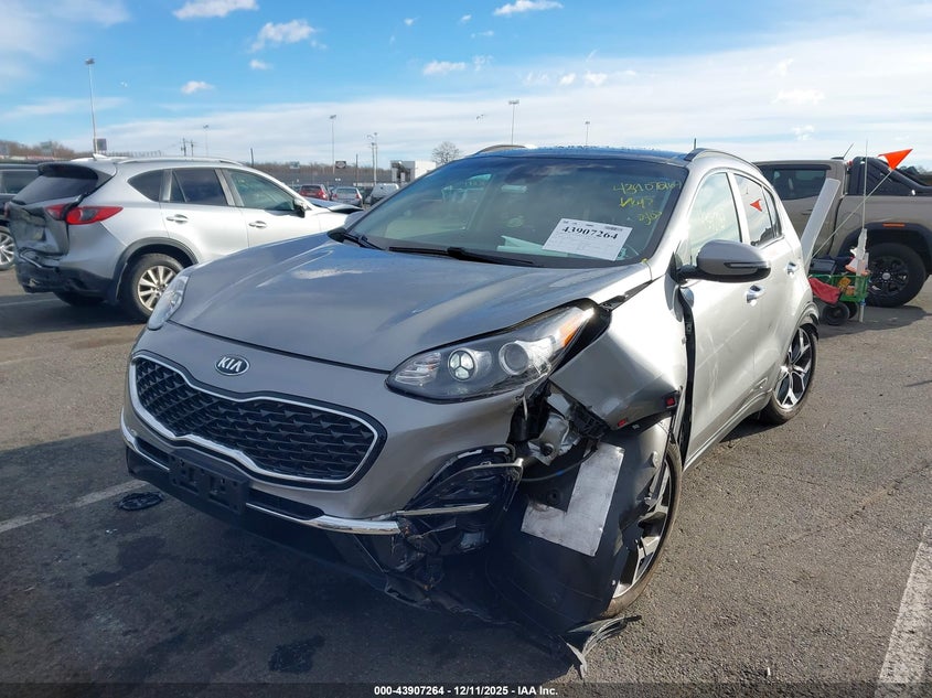 2022 Kia Sportage VIN KNDPNCACXN7985075 IAAI salvage auction — FRONT & REAR, Salvage (New Jersey), sold $4,650 on 2026-07-06 (photo 2)