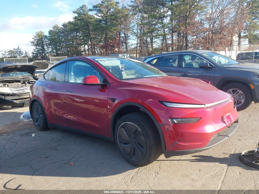 2026 Tesla Model y VIN 7SAYGDEE6TA380106 IAAI salvage auction — FRONT & REAR, Mv-907A (New York), sold $9,775 on 2026-07-28 (photo 1)