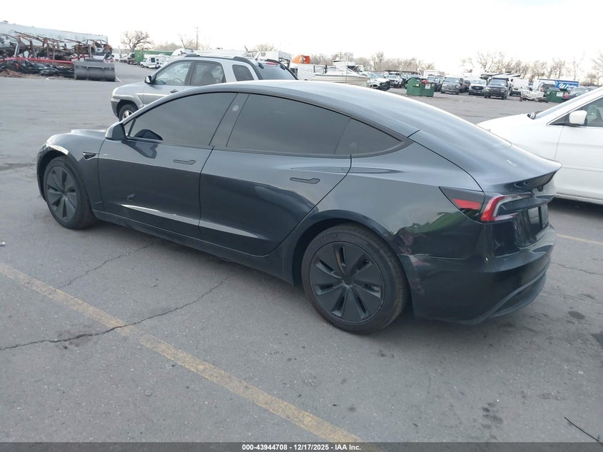 2025 Tesla Model 3 VIN 5YJ3E1EA8SF872243 IAAI salvage auction — FRONT & REAR, Salvage Title, sold $17,100 on 2026-07-09 (photo 3)