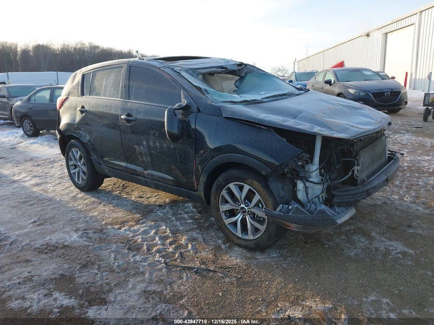 2015 Kia Sportage VIN KNDPBCAC8F7786987 IAAI salvage auction — ROLLOVER, Salvage Title, sold $275 on 2026-07-22 (photo 1)
