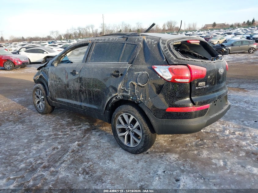 2015 Kia Sportage VIN KNDPBCAC8F7786987 IAAI salvage auction — ROLLOVER, Salvage Title, sold $275 on 2026-07-22 (photo 3)