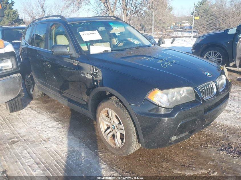 2006 BMW X3 VIN WBXPA93466WG91397 IAAI salvage auction — FRONT END, Clear (Wisconsin), sold $375 on 2026-07-07 (photo 1)