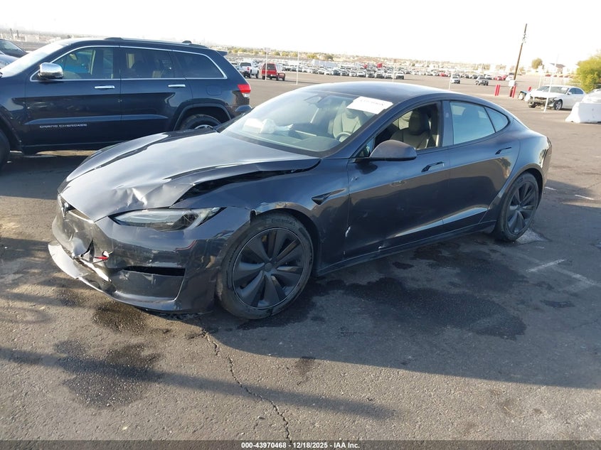 2025 Tesla Model s VIN 5YJSA1E58SF549000 IAAI salvage auction — FRONT END, Salvage Title, sold $9,200 on 2026-07-24 (photo 2)