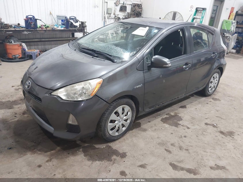 2012 Toyota Prius c VIN JTDKDTB3XC1526219 IAAI salvage auction — RIGHT FRONT, Salvage (Indiana), sold $400 on 2026-07-21 (photo 2)