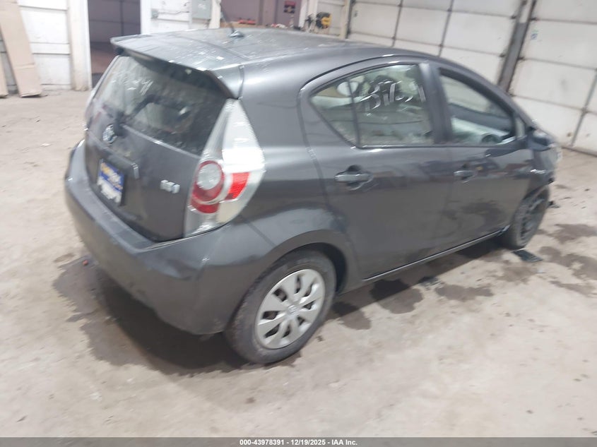2012 Toyota Prius c VIN JTDKDTB3XC1526219 IAAI salvage auction — RIGHT FRONT, Salvage (Indiana), sold $400 on 2026-07-21 (photo 4)