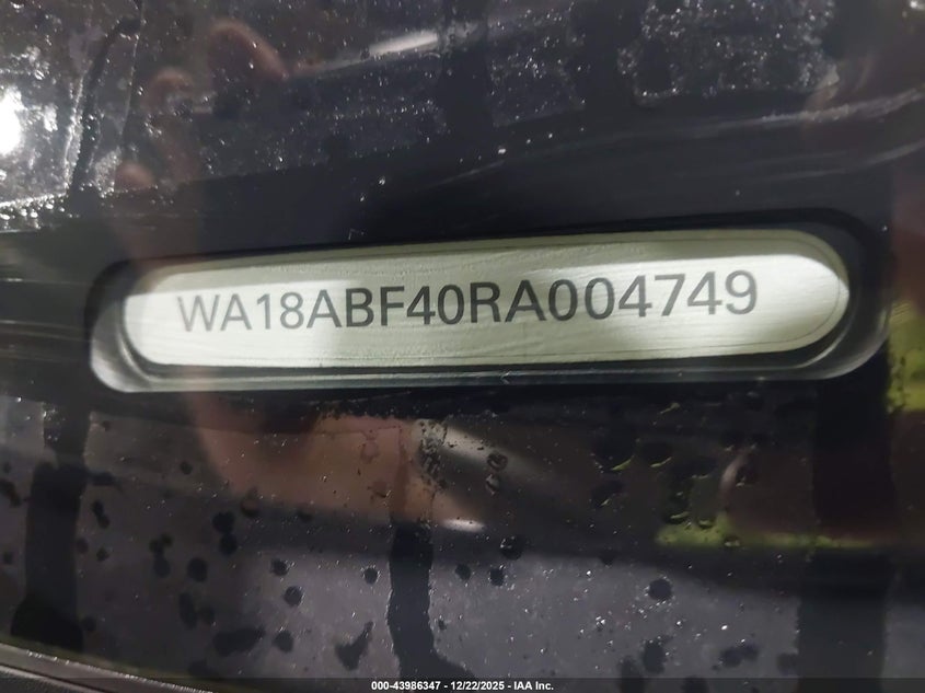 2024 Audi A4 allroad VIN WA18ABF40RA004749 IAAI salvage auction — FRONT END, Salvage (Indiana), sold $13,600 on 2026-08-02 (photo 9)
