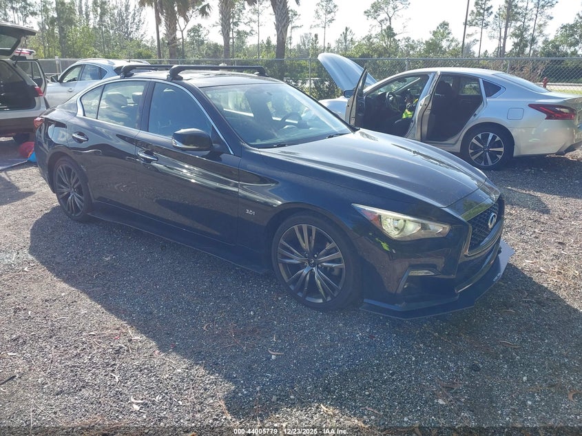 2020 Infiniti Q50 VIN JN1EV7APXLM203425 IAAI salvage auction — REAR END, Certificate Of Destruction (Florida), sold $4,850 on 2026-08-31 (photo 1)