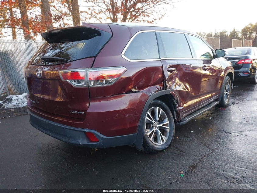 2016 Toyota Highlander VIN 5TDJKRFH3GS301224 IAAI salvage auction — RIGHT SIDE, Mv-907A (New York), sold $10,875 on 2026-07-21 (photo 4)