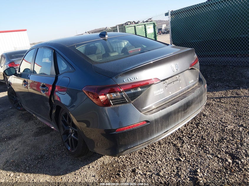 2025 Honda Civic hybrid VIN 2HGFE4F85SH347467 IAAI salvage auction — SIDE, Clear (Oklahoma), sold $11,500 on 2026-07-15 (photo 3)