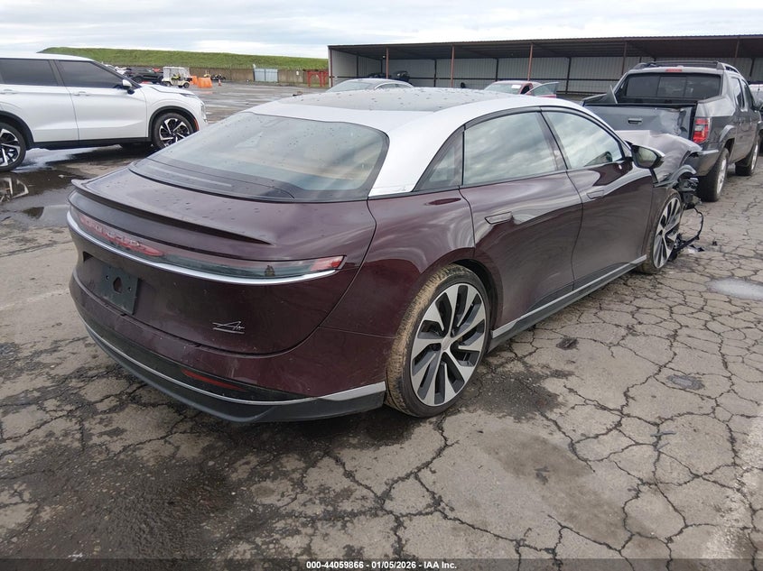 2022 Lucid Air VIN 50EA1GBA0NA001498 IAAI salvage auction — Front End, Salvage (California), sold $9,725 on 2026-02-25 (photo 4)