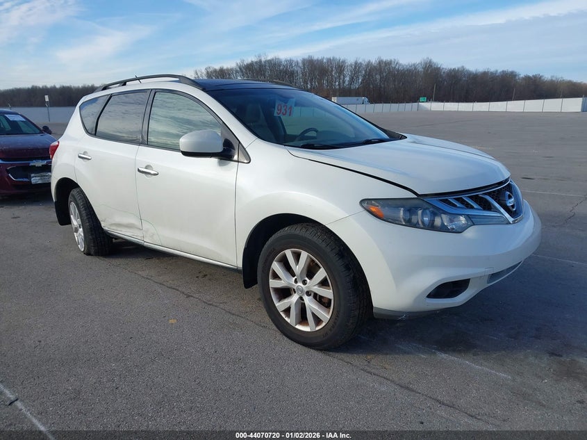 2012 Nissan Murano VIN JN8AZ1MW3CW206708 IAAI salvage auction — RIGHT SIDE, Salvage (Indiana), sold $1,100 on 2026-07-17 (photo 1)